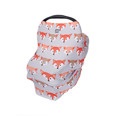 Breathable Nursing Cover | Travel Essential Shopping Cart Cover | Multi-Use Breastfeeding Cover | Functional High Chair Cover | Infinity Scarf | Woodland Fox - EliteBaby