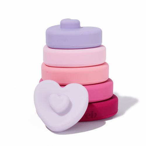 Heart Shape Stacking Toy | Silicone Stacking Toy | Stacking Rings | Stacking Blocks | Building Blocks | Silicone Stacking Rings | Nesting Blocks | Educational Toys - EliteBaby