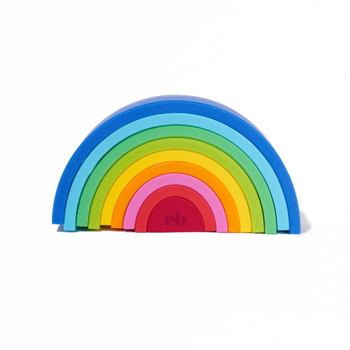 Rainbow Shape Stacking Toy | Silicone Stacking Toy | Stacking Rings | Stacking Blocks | Building Blocks | Silicone Stacking Rings | Nesting Blocks | Educational Toys - EliteBaby