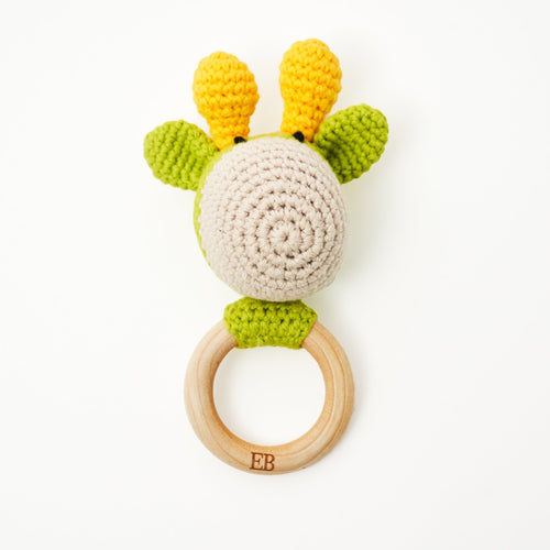 EliteBaby Cute Crochet Baby Rattler | Baby Teether – Moose - EliteBaby