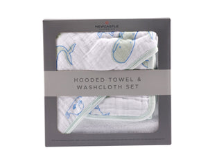 Ocean Hooded Towel and Washcloth Set - EliteBaby